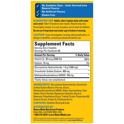 Nature Made TripleFlex Triple Strength Caplets with Vitamin D3, 120 Count