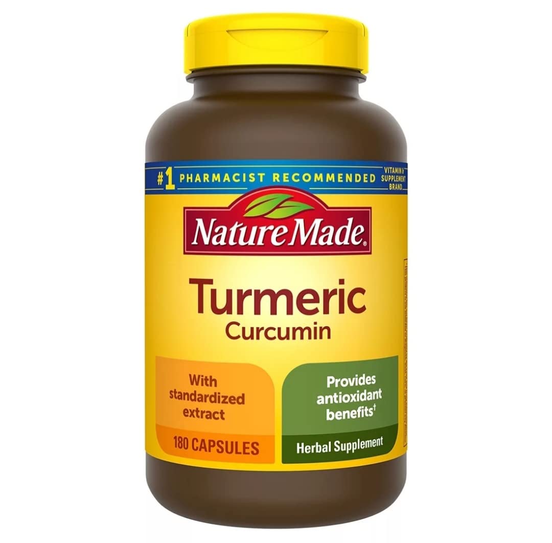 Nature Made Turmeric Curcumin 500 mg – 180 Ct Antioxidant Capsules