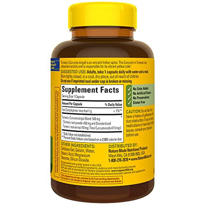 Nature Made Turmeric Curcumin 500 mg – Antioxidant Support, 120 Capsules