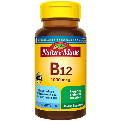 Nature Made Vitamin B12 1000 mcg | Energy Metabolism Support 90 Softgels