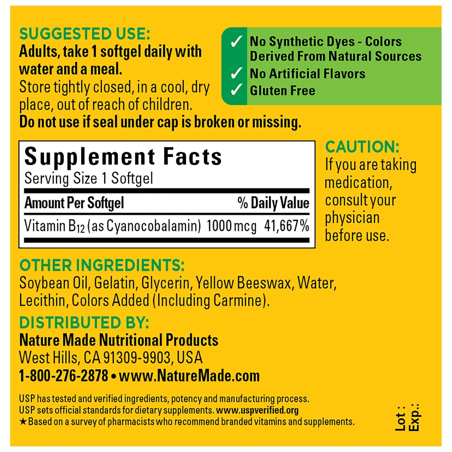 Nature Made Vitamin B12 1000 mcg | Energy Metabolism Support 90 Softgels