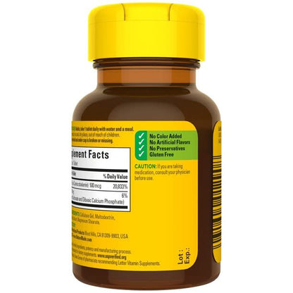 Nature Made Vitamin B-12 500 mcg Tablets - Pack of 2 (100 count per bottle) | 200 Tablets Total