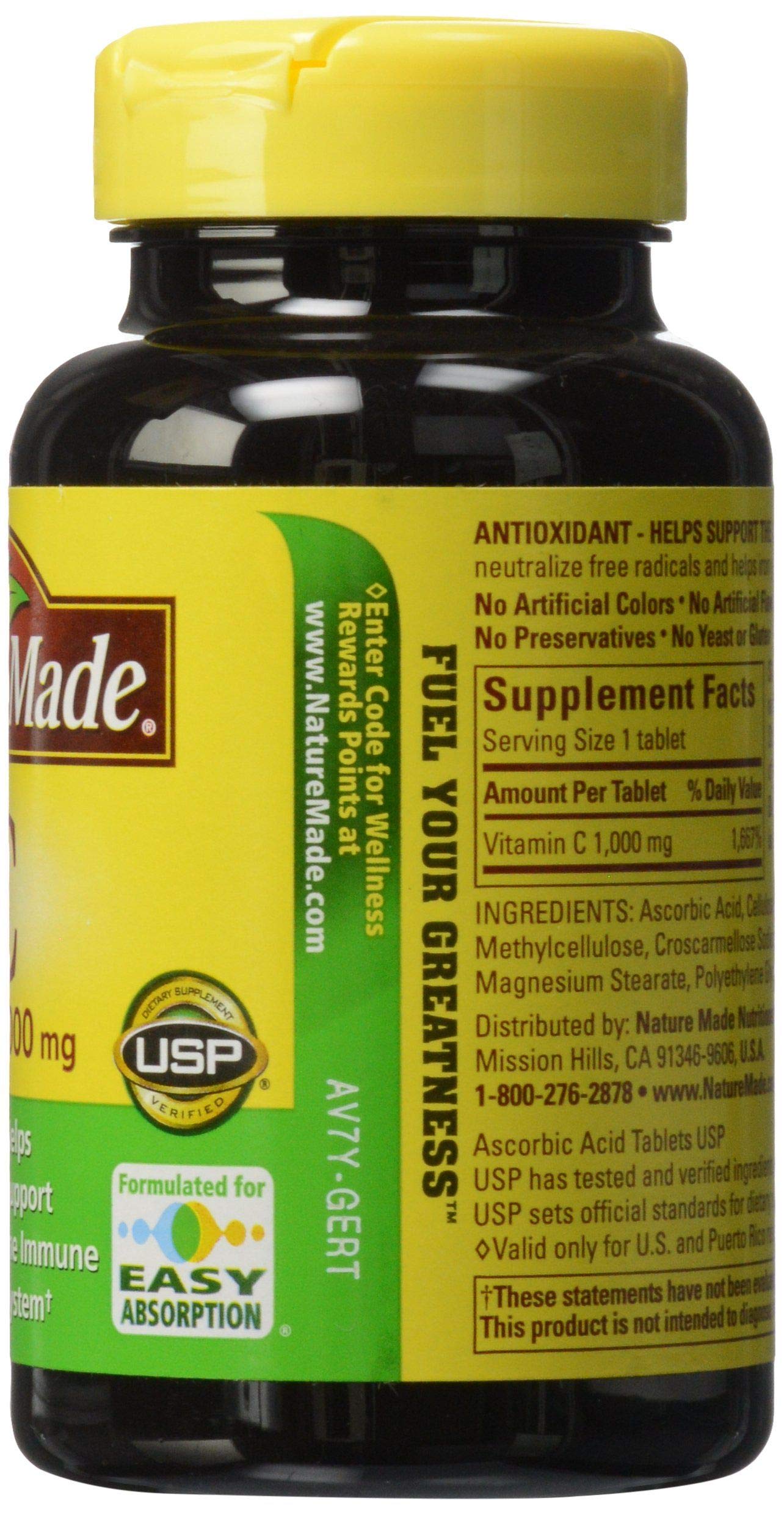 Nature Made Vitamin C 1000 mg Tablets - 100 Ct | USP Verified