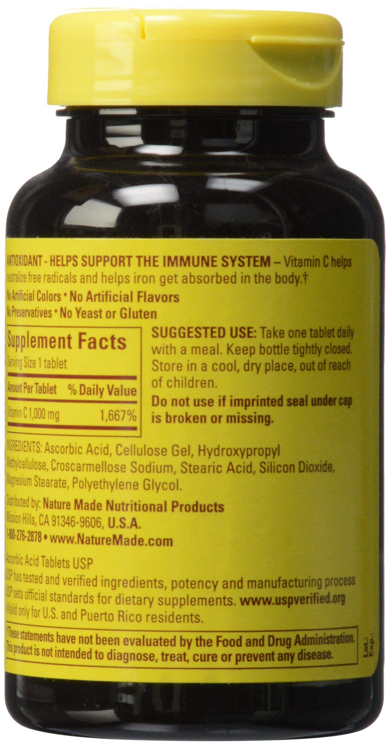 Nature Made Vitamin C 1000 mg Tablets - 100 Ct | USP Verified
