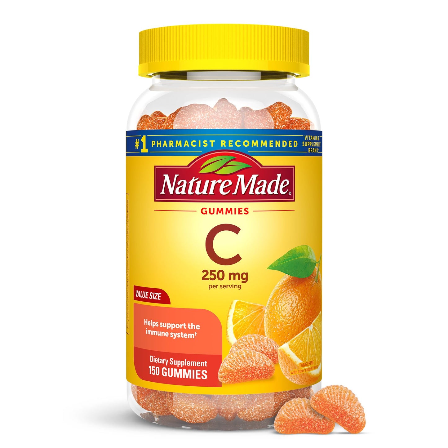 Nature Made Vitamin C 250 mg Gummies – Immune Support, 150 Count (75 Day Supply)