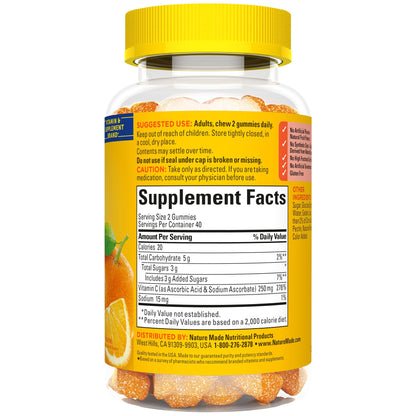Nature Made Vitamin C 250 mg Gummies – Immune Support, 80 Count
