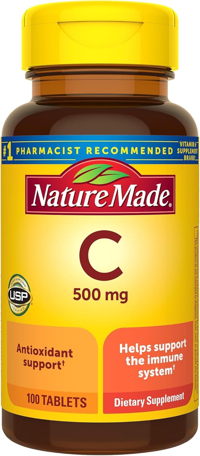 Nature Made Vitamin C 500 mg Caplets, 100 Count (3 Pack) | Immune Support