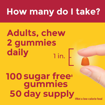 Nature Made Zero Sugar Vitamin C Gummies 250 mg per Serving, Immune & Antioxidant Support, Aspartame Free, 100 Sugar Free Gummies, 50 Day Supply