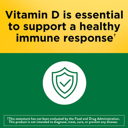 Nature Made Vitamin D3 1000 IU (25 mcg) Softgels – 300-Day Bone, Teeth, Muscle & Immune Support