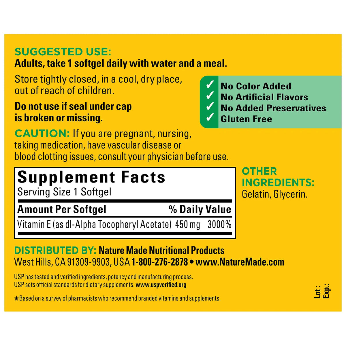 Nature Made Vitamin E 450 mg dl-Alpha Softgels – 3-Pack Antioxidant Support BritishVita | Premium UK Vitamins & Wellness Supplements