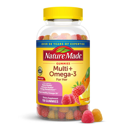 Nature Made Women's Gummy Multivitamin with Omega-3 – 150 Gummies (75-Day Supply)