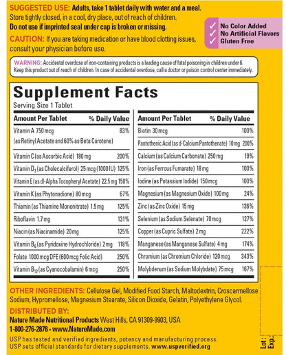 Nature Made Women's Multivitamin Tablets – 300 Count for Daily Nutritional Support