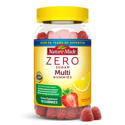 Nature Made Zero Sugar Multivitamin Gummies – 90 Count (45 Day) – Men & Women