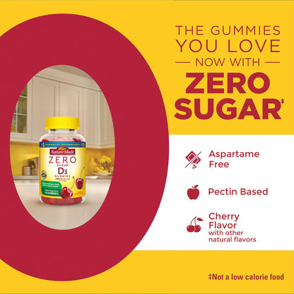 Nature Made Zero Sugar Vitamin D3 Gummies 2000 IU (50 mcg) – 55 Day Supply