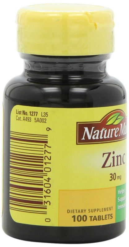 Nature Made Zinc 30mg, 100 Tablets - Pack of 6 | Immune Support