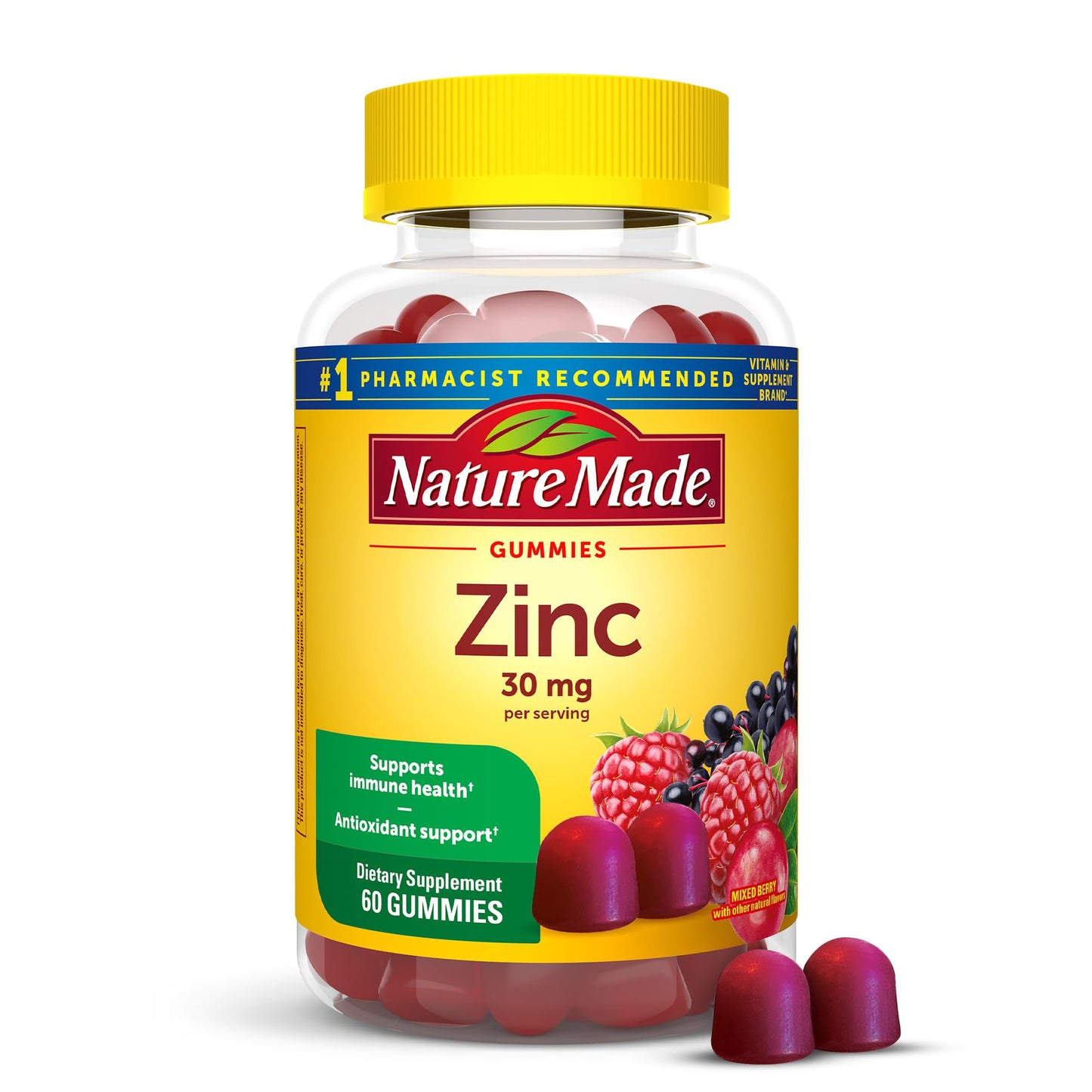 Nature Made Zinc 30 mg Gummies – Immune Support & Antioxidant Health, 60-Count