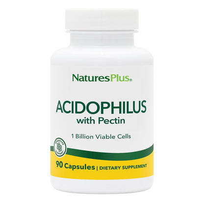 Natures Plus Acidophilus with Pectin – 90 Capsules | Probiotic, 1B CFU, Vegan & Gluten Free