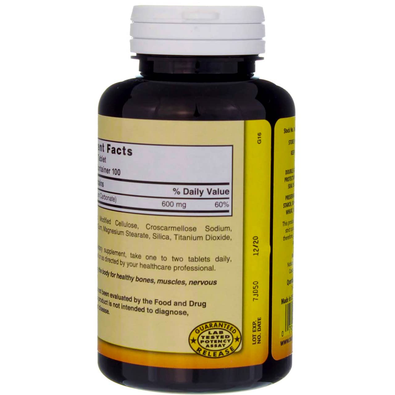 Nature's Blend Calcium Carbonate 600mg Tablets - 100 ct (Pack of 2)