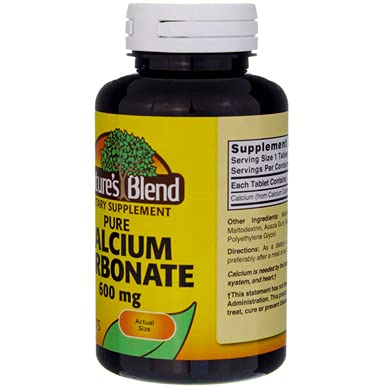 Nature's Blend Calcium Carbonate 600mg Tablets - 100 ct (Pack of 2)