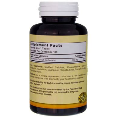 Nature's Blend Calcium Carbonate 600mg Tablets - 100 ct (Pack of 2)