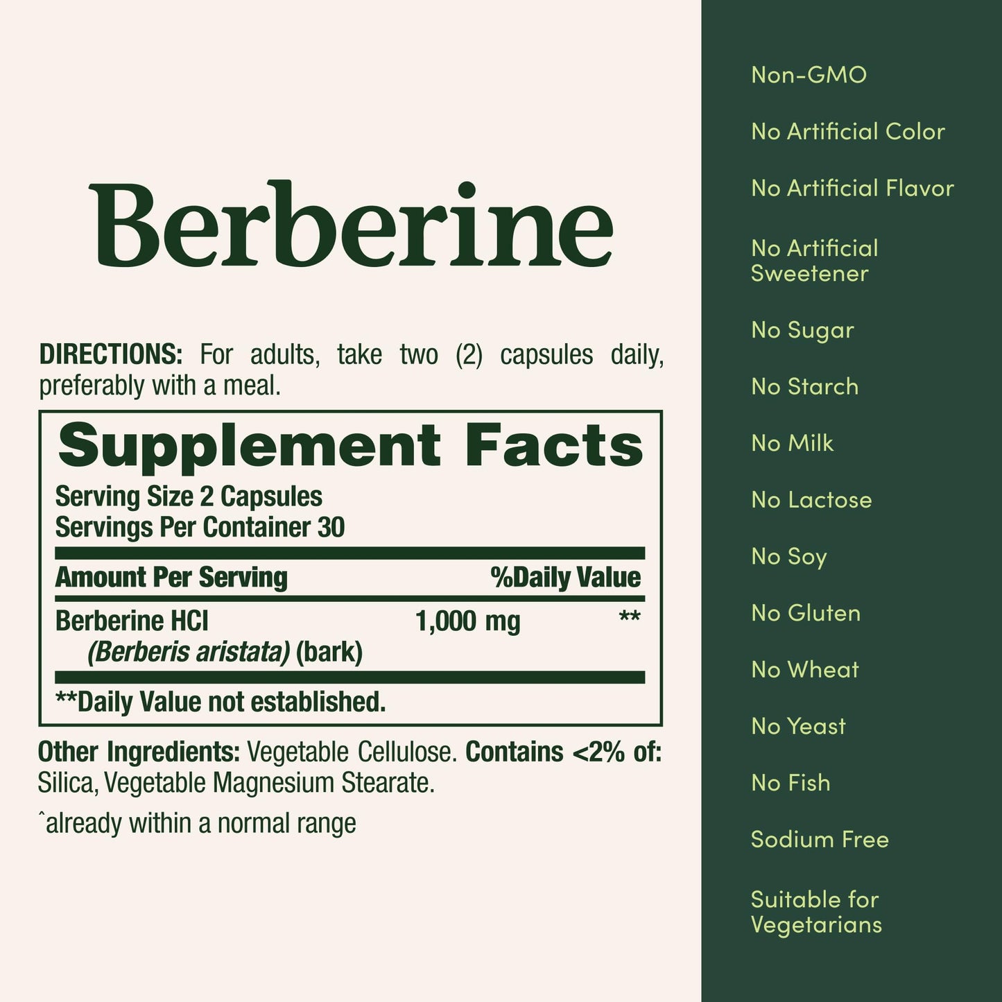 Nature's Bounty Berberine 1000mg – Heart Health Support, Non-GMO, 60 Count