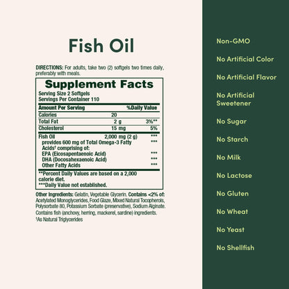 Nature's Bounty Fish Oil 220 Count – Odorless Omega-3 & Omega-6 Softgels