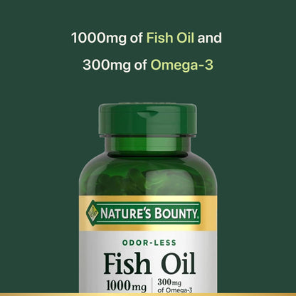 Nature's Bounty Fish Oil 220 Count – Odorless Omega-3 & Omega-6 Softgels