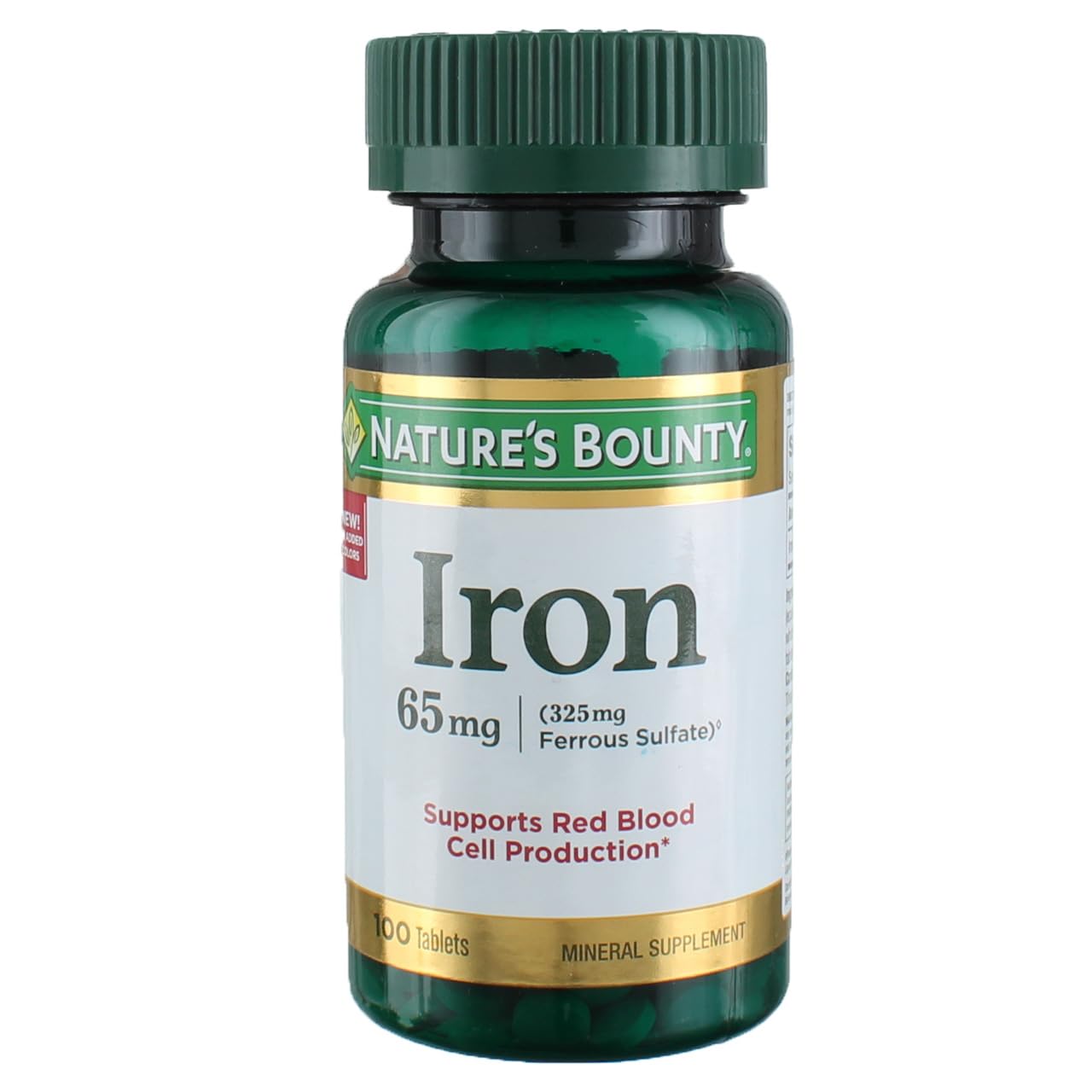 Nature's Bounty Iron 65 mg Tablets - 3-Pack | 100-Count Bottles