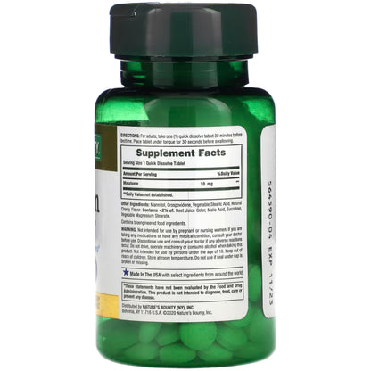 Nature's Bounty Melatonin 10 mg Quick Dissolve Tablets – Pack of 4