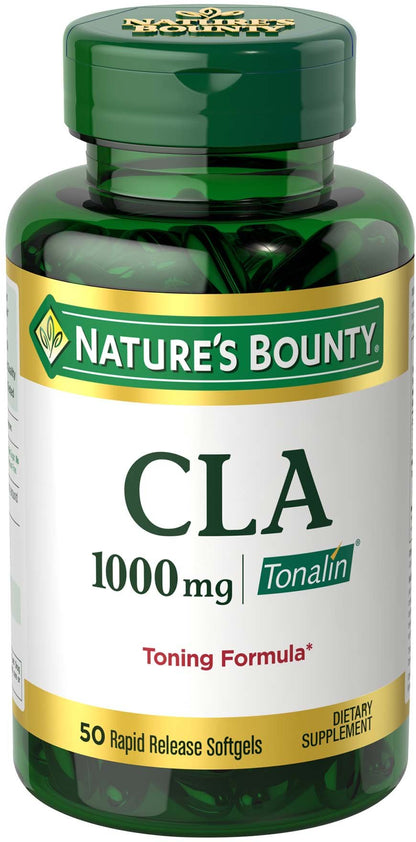 Nature's Bounty Tonalin CLA 1000mg – Diet & Body Support | 50 Rapid Release Softgels