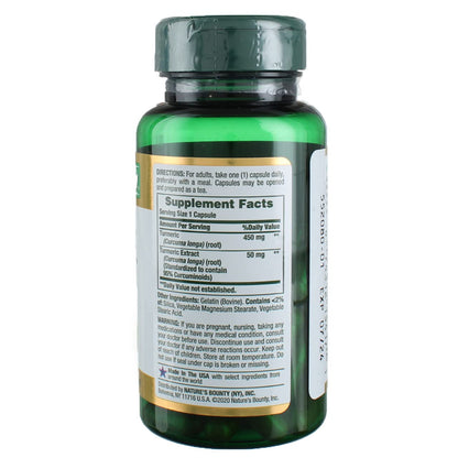 Nature's Bounty Turmeric 450 mg Capsules – 60 ct, Pack of 3