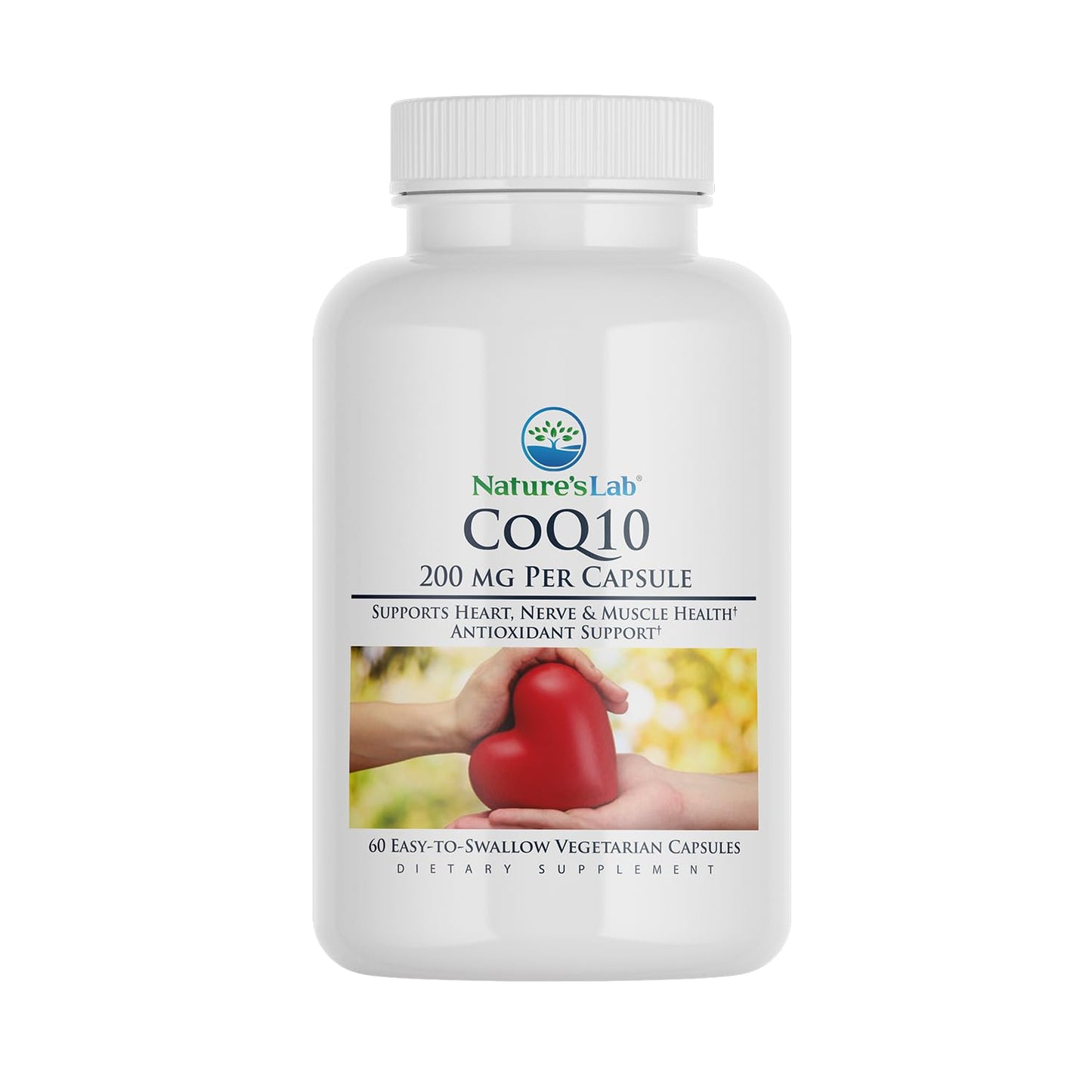 Nature's Lab CoQ10 200mg – Supports Heart, Nerve & Muscle Health* – 60 Count (2-Month Supply)