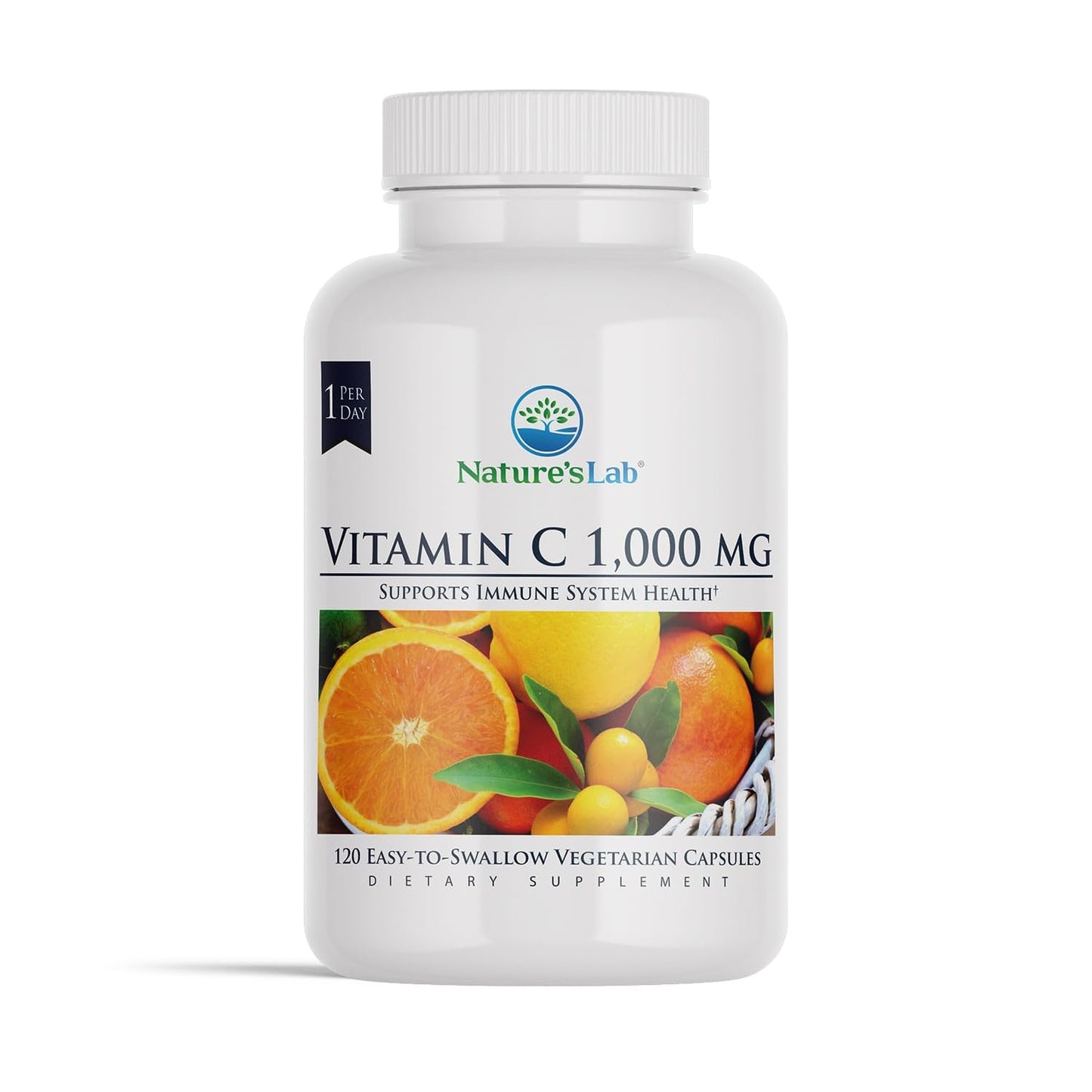 Nature's Lab Vitamin C 1000mg Per Capsule - Supports Immune System Health, 120 Count (Pack of 1)