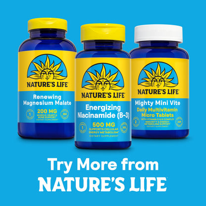 Nature's Life Niacinamide 500mg No-Flush Vitamin B3 Supplement | 100 Tablets