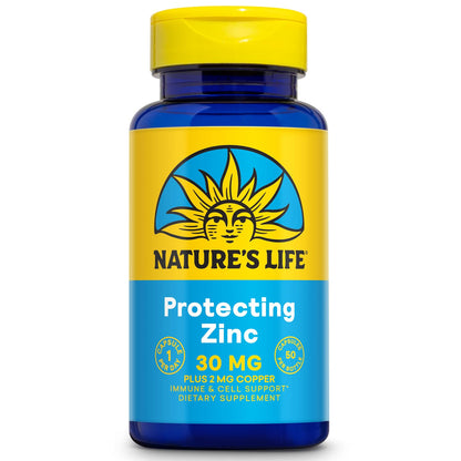 Nature's Life Zinc Picolinate 30mg + Copper 2mg – Chelated Zinc Supplement for Immune, Cardiovascular, Skin & Muscle Health | 50 Servings, 60-Day Guarantee