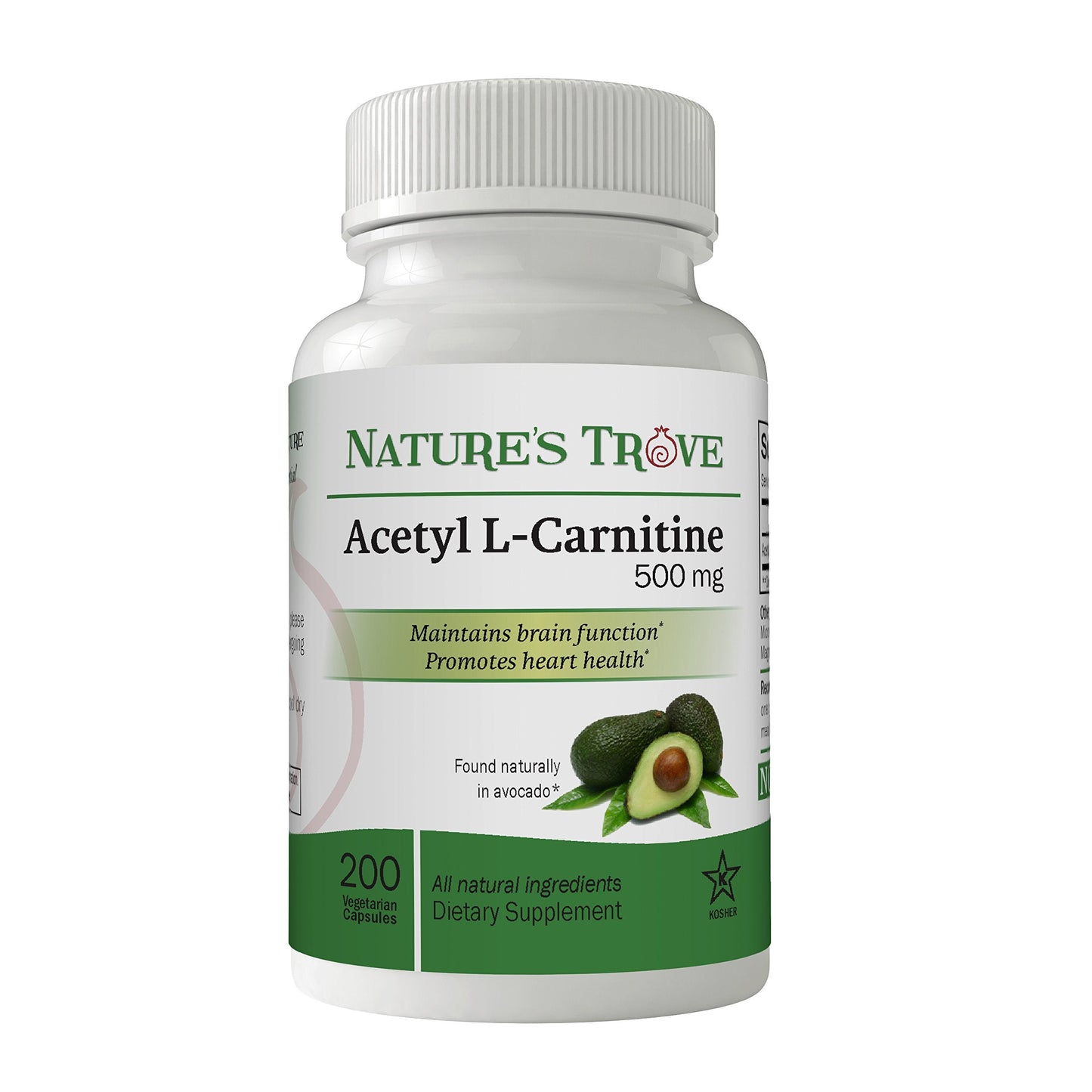 Nature's Trove ALCAR 500 mg - 200 Vegetarian Capsules | Acetyl L-Carnitine