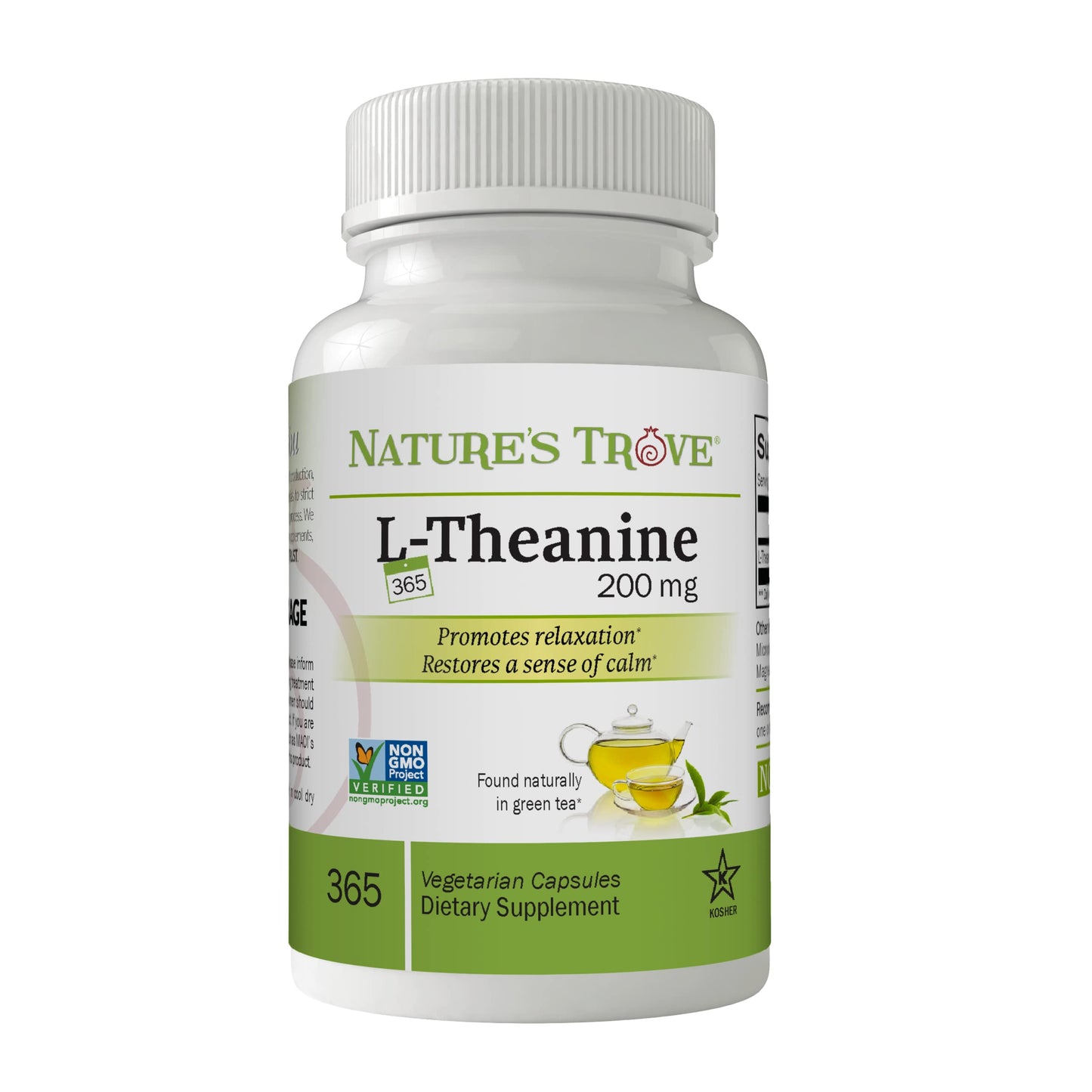 Nature's Trove L-Theanine 200mg - 365 Vegetarian Capsules | Super Value Size