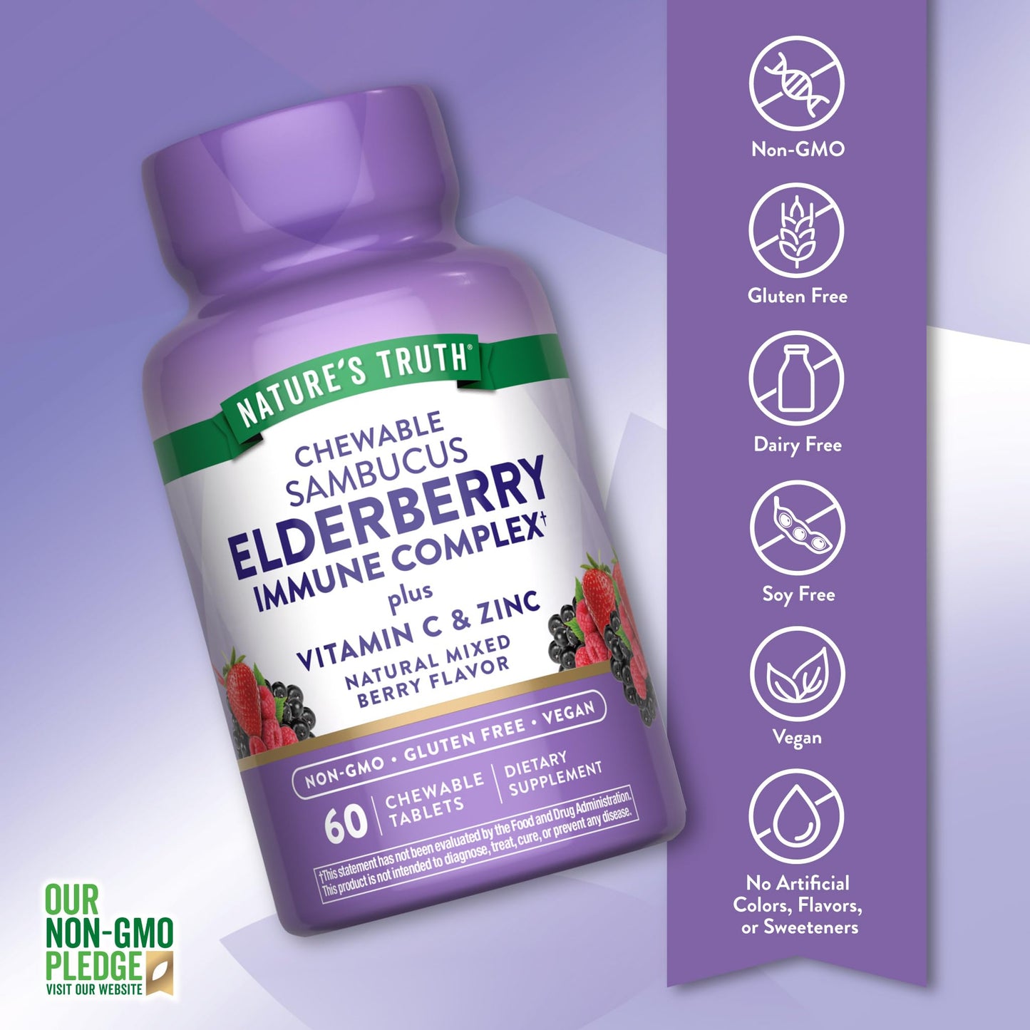 Nature's Truth Elderberry Immune Complex – 60 Chewables