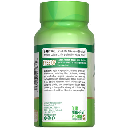 Nature’s Truth Vitamin ADK Softgels – 60 Count | High Potency A, D3 & K1/K2, Non-GMO