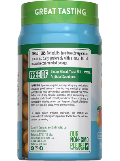 Nature's Truth Vitamin D3 + K2 Gummies – 50-Count (Pack of 2) | Peach Mango | Vegetarian, Non-GMO & Gluten Free