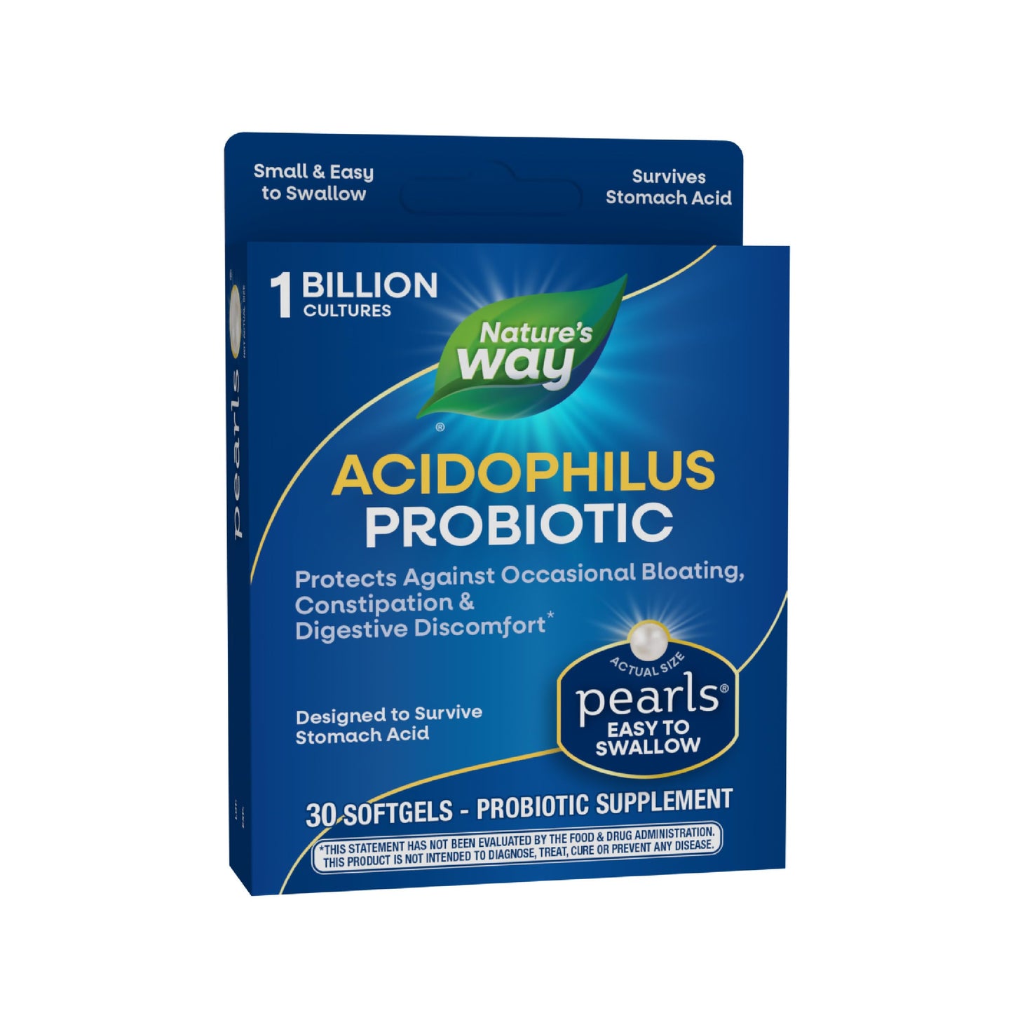 Nature's Way Acidophilus Probiotic Pearls - 1B Cultures, 30 Softgels