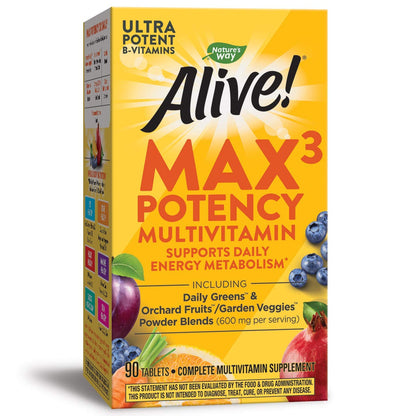 Nature's Way Alive! Max Potency Daily Multivitamin – Natural, 90 Count