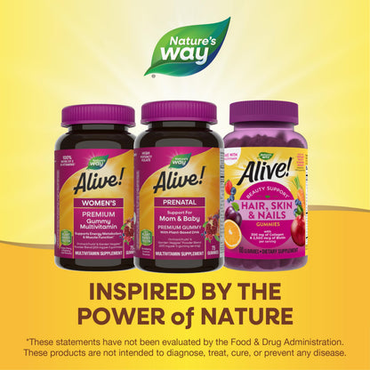 Nature’s Way Alive! Prenatal Premium Gummy Multivitamin - DHA, Folate, 75 Gummies
