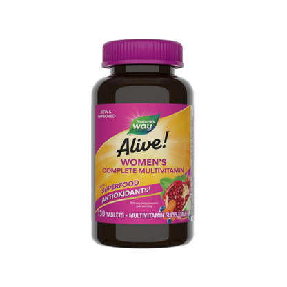 Nature's Way Alive! Women's Multivitamin - 130 Tablets | Energy, Hair, Skin & Nails