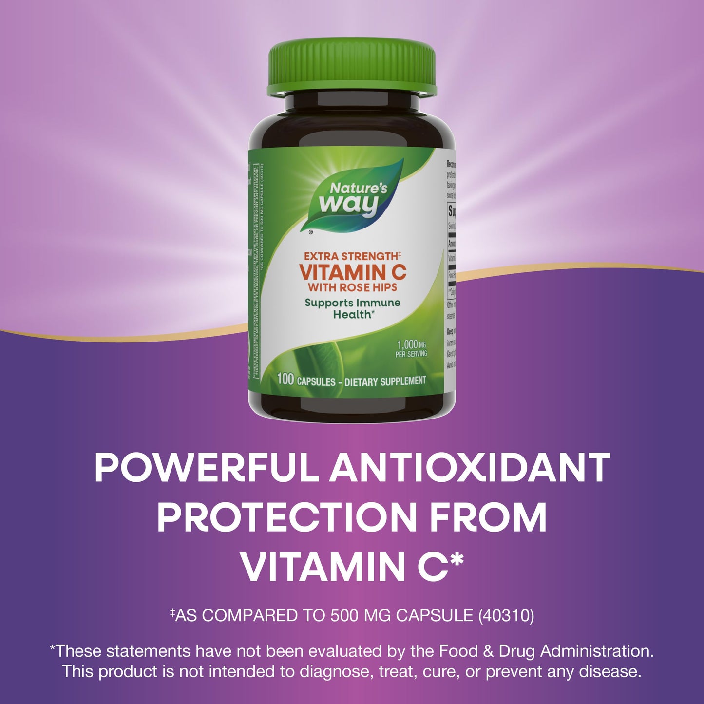 Nature's Way Vitamin C with Rose Hips – Extra Strength 1000 mg/Serving