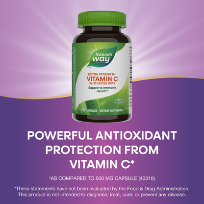 Nature's Way Vitamin C with Rose Hips – Extra Strength 1000 mg/Serving