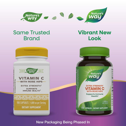 Nature's Way Vitamin C with Rose Hips – Extra Strength 1000 mg/Serving