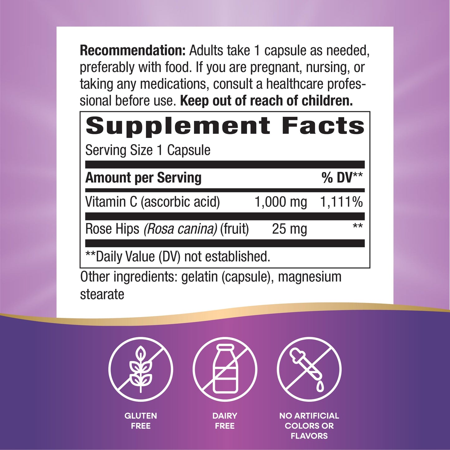 Nature's Way Vitamin C with Rose Hips – Extra Strength 1000 mg/Serving