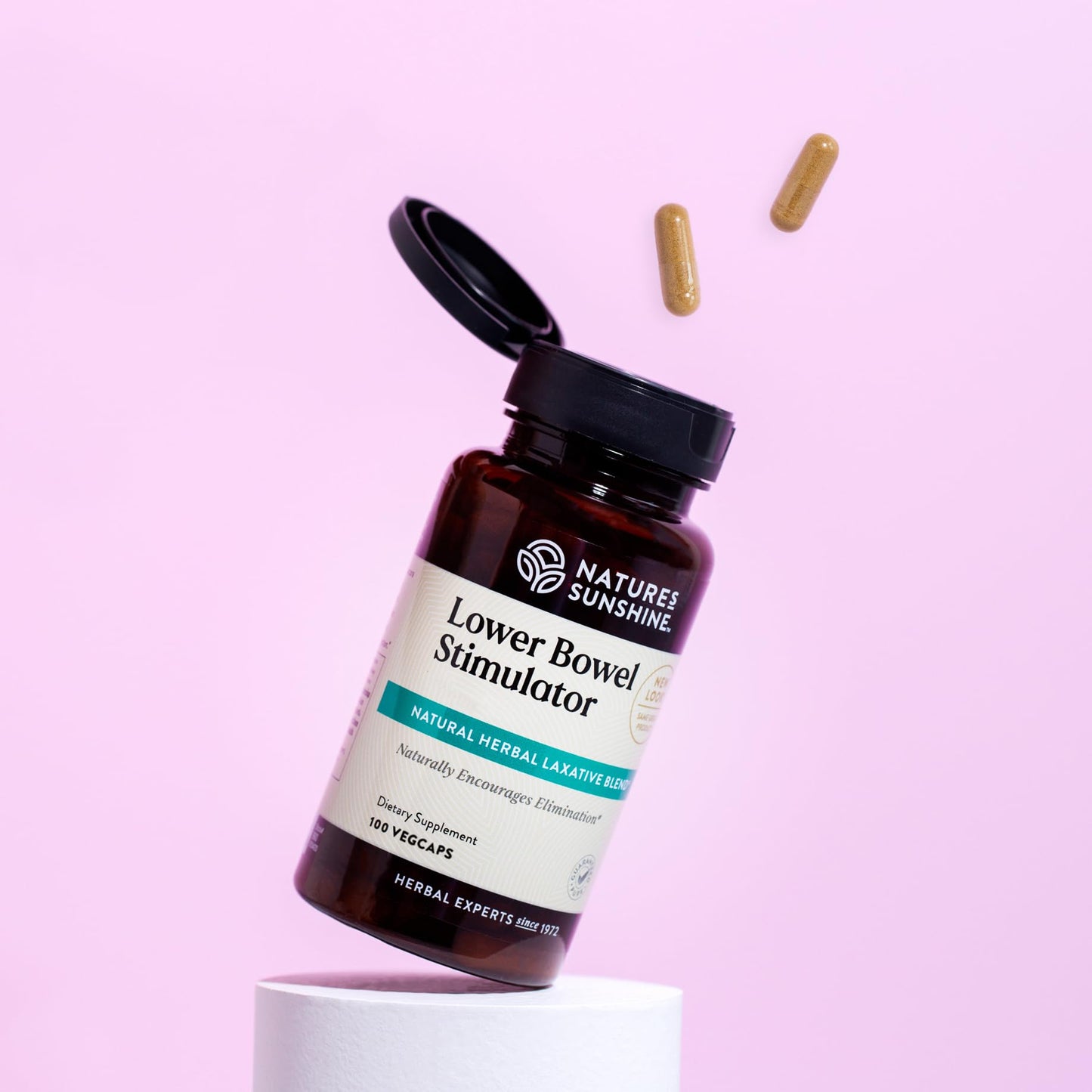 Nature's Sunshine Lower Bowel Stimulator - Gentle Herbal Support for Digestive Comfort | 100 Vegcaps