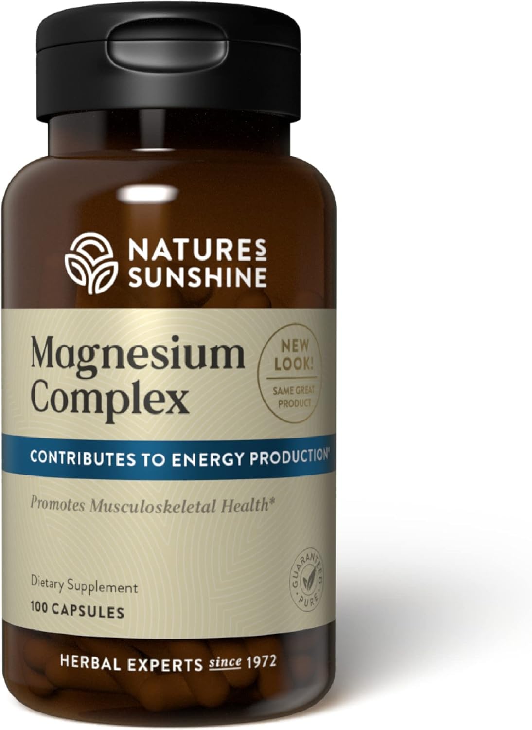 Nature’s Sunshine Magnesium Complex – High Potency Magnesium with Citrate & Malate | 50 Servings (100 Capsules)